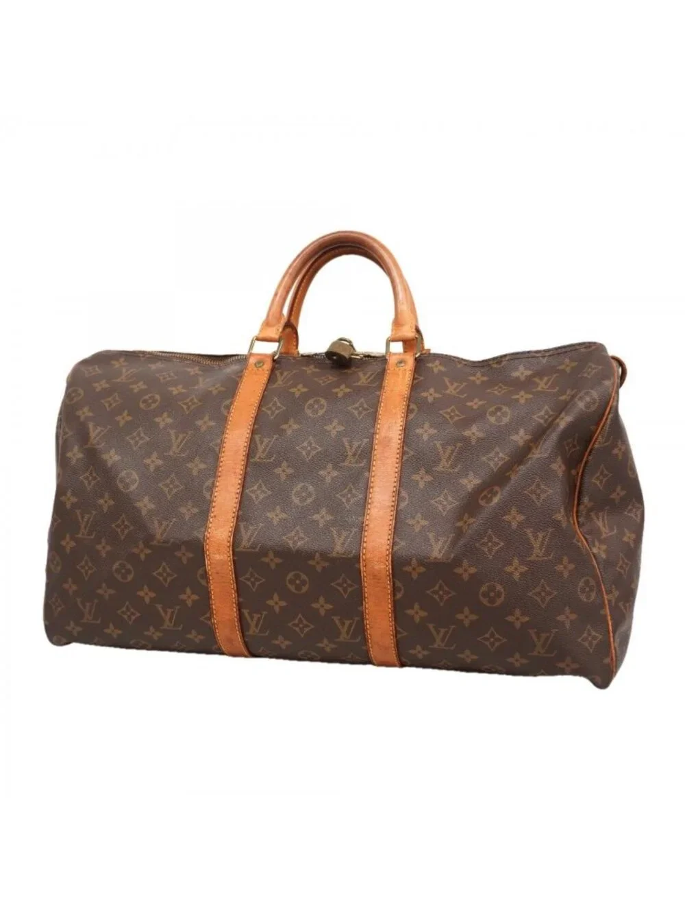Louis Vuitton Boston Bag Monogram Keepall 50 Brown